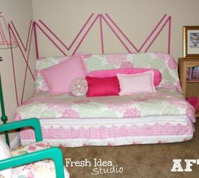 make your own diy headboard on the cheap, bedroom ideas, crafts, added some throw pillows a floor lamp and a roadside find chair Boom DIY decorating on the cheap