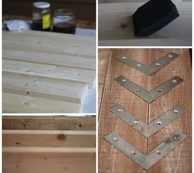 diy planked farm style coffee table, diy, painted furniture, repurposing upcycling, woodworking projects, After I used the steel wool vinegar stain I did a white wash on top