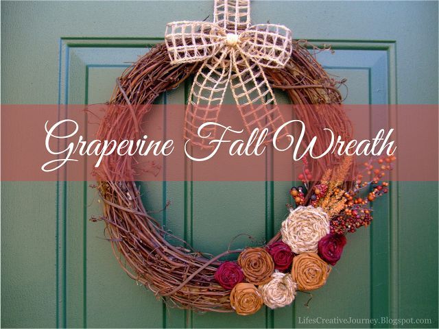 grapevine fall wreath, crafts, home decor, wreaths, ever made one like this