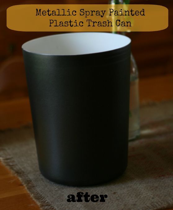 easy spray paint redos for your home, painting, Old plastic trash can update with spray paint