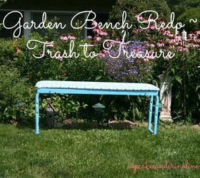 garden bench trash to treasure, outdoor furniture, painted furniture, Garden bench redo