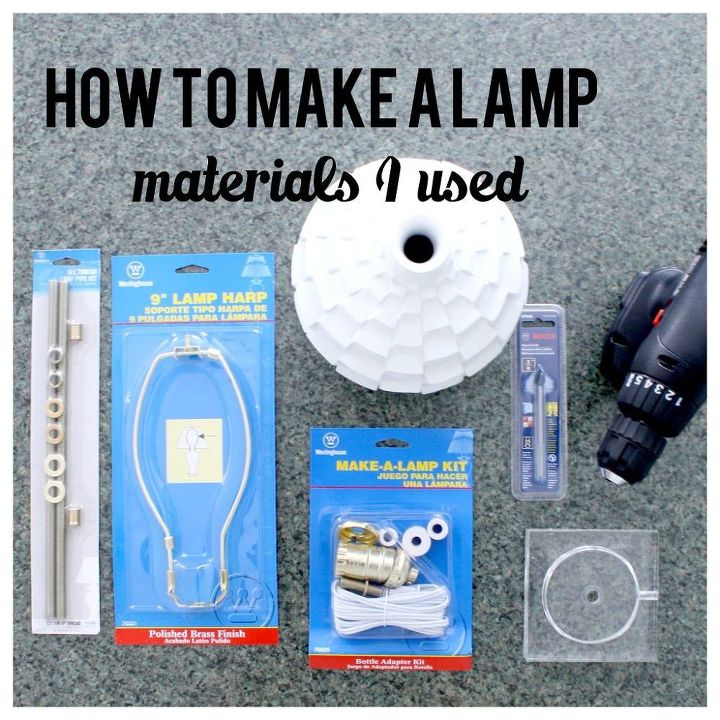 how to make a lamp from a vase, crafts, lighting, What You Need