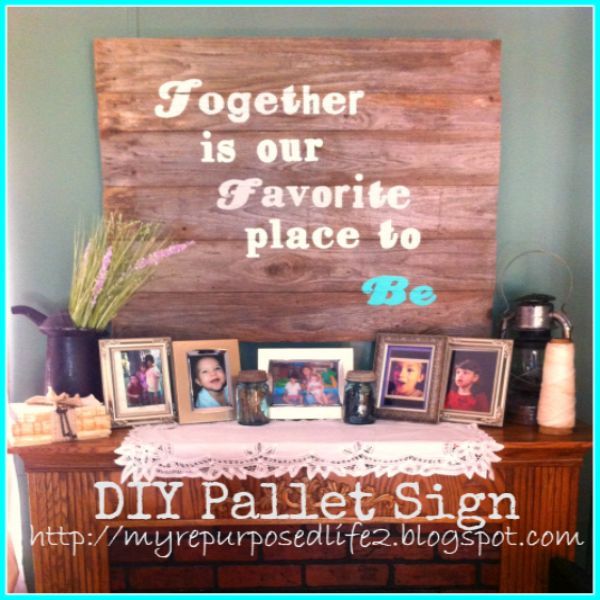 diy pallet sign, crafts, pallet, repurposing upcycling, Jess finished Pallet Sign See complete tutorial at Unique Chic Rustics My Upcycled Repurposed Life