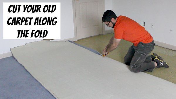 como remover o tapete velho e fedido um guia passo a passo completo, Corte ao longo do vinco