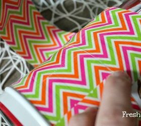 fun 5 minute project a cute easy diy storagesolutions, cleaning tips, crafts, repurposing upcycling, storage ideas, Position the tape so it s smooth and tidy looking