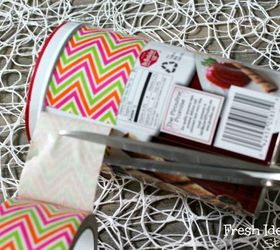 fun 5 minute project a cute easy diy storagesolutions, cleaning tips, crafts, repurposing upcycling, storage ideas, With a pair of extra sharp scirrors cut the strip of tape