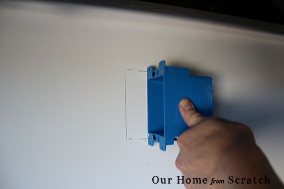 how to install an electrical outlet, diy, electrical, garages, how to, Next I cut a hole in the wall for the new outlet