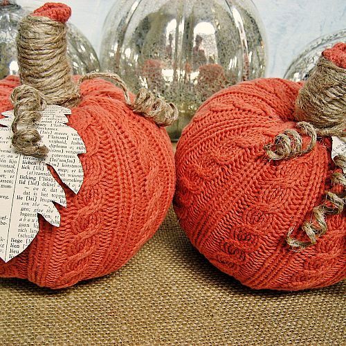 easy sweater pumpkins, crafts, decoupage, repurposing upcycling, So far I ve made two but I see more in my future