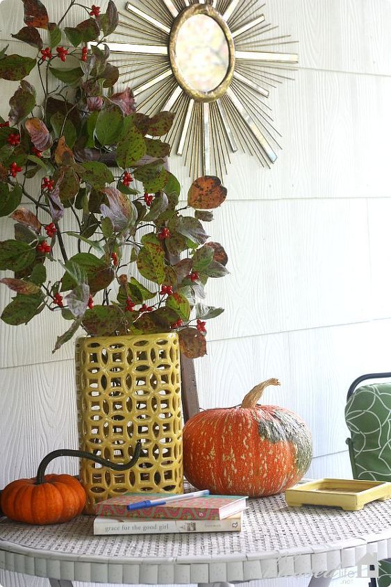 my cottage front porch decorated for fall, outdoor living, porches, seasonal holiday decor, front porch
