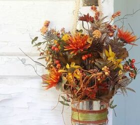easy fall flower can door decor, crafts, doors, flowers