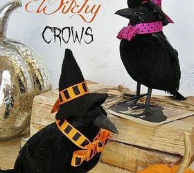 halloween fun wisteria inspired witchy crows made with dollar tree crows easy and, crafts, halloween decorations, home decor, seasonal holiday decor, Dollar Tree crows all dressed up for Halloween