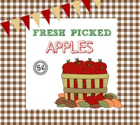 fall printables, crafts, seasonal holiday decor, Fresh Picked Apples Printable