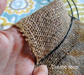 burlap wreath tutorial, crafts, seasonal holiday decor, wreaths, Create a loop with your fingers