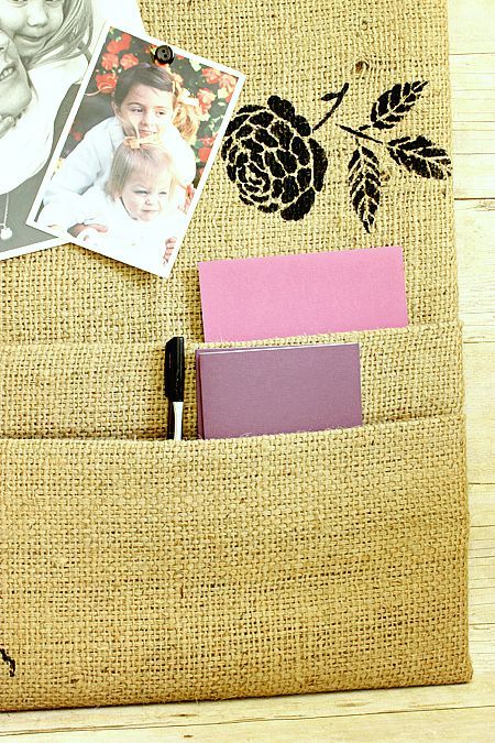 make a burlap cork board with pockets, cleaning tips, crafts, repurposing upcycling
