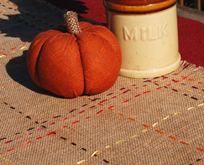 autumn ribbon and burlap table runner, crafts, seasonal holiday decor