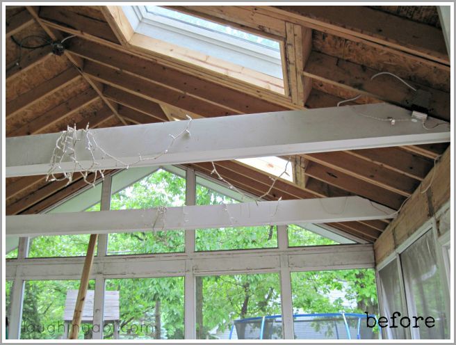 installing a beadboard ceiling on our back porch, curb appeal, diy, outdoor living, wall decor, woodworking projects