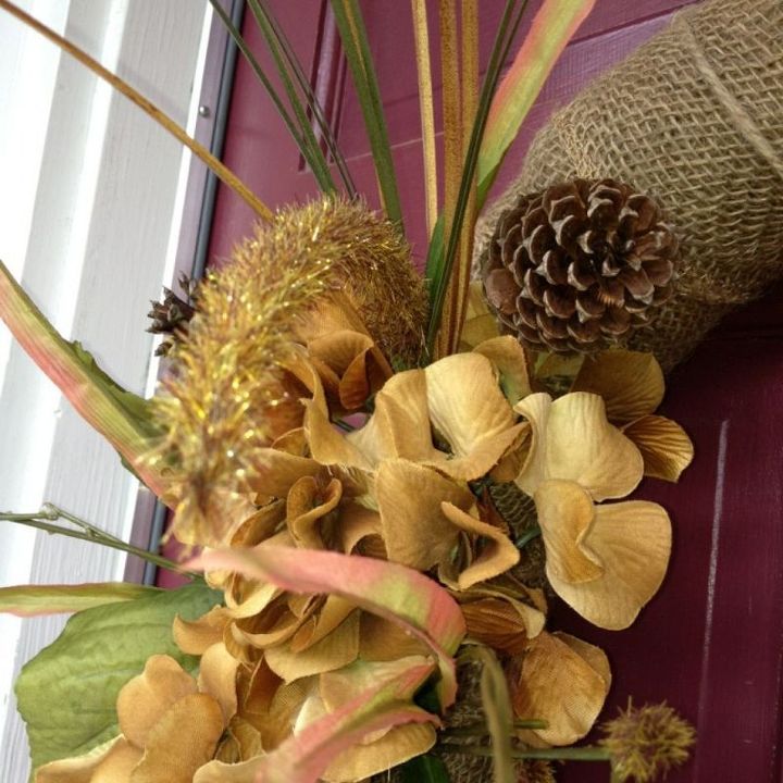 burlap fall wreath, crafts, home decor, wreaths