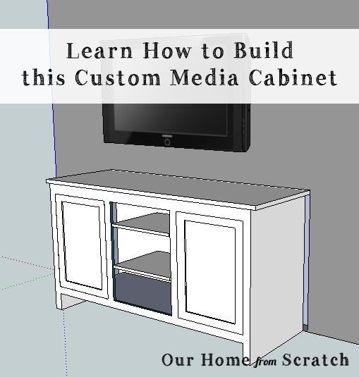 learn how to build a custom media cabinet, diy, how to, kitchen cabinets, woodworking projects, Here is a rough concept drawing of what we ll be building step by step