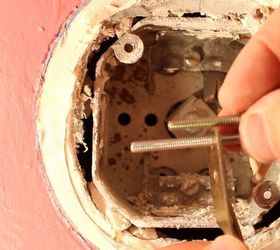 get your bathroom light fixtures back to the future, bathroom ideas, diy, how to, lighting, Step 6 Add longer screws if need be