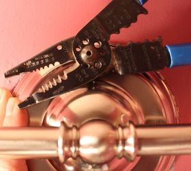 get your bathroom light fixtures back to the future, bathroom ideas, diy, how to, lighting, Step 10 Cut long mounting screws with a combination stripper