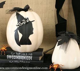 silhouette pumpkins, crafts, halloween decorations, seasonal holiday decor, Silhouette Pumpkins
