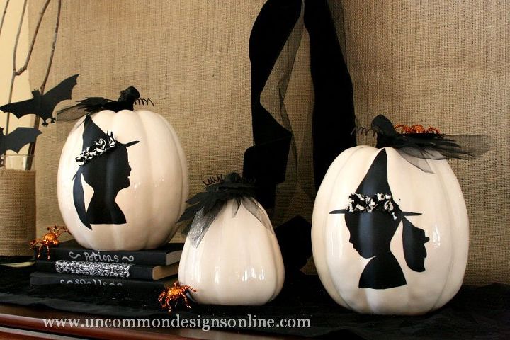 silhouette pumpkins, crafts, halloween decorations, seasonal holiday decor, Silhouette Pumpkins