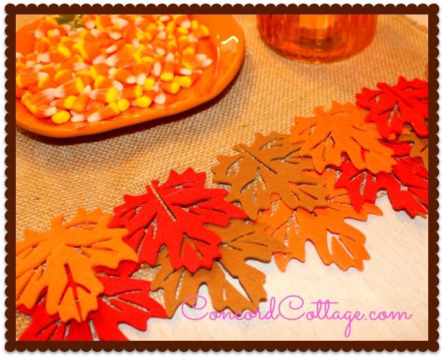 burlap fall leaves table runner, crafts, seasonal holiday decor, Burlap Fall Leaves Runner
