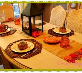 burlap fall leaves table runner, crafts, seasonal holiday decor, Great for a Fall Table