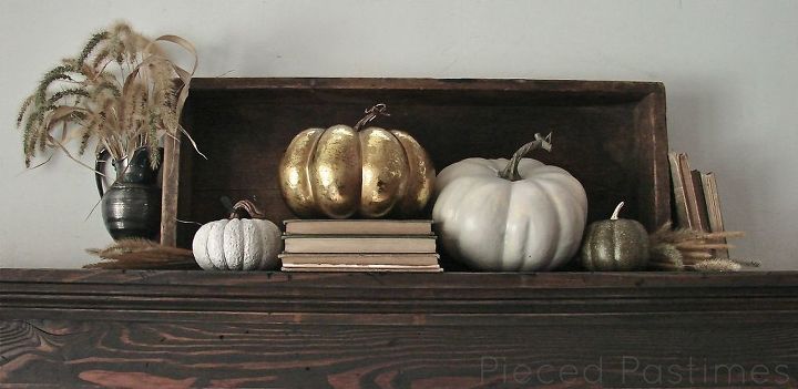 fall mantel 2013, seasonal holiday decor, Unexpected touches of gold grew on me and I happily accepted the change