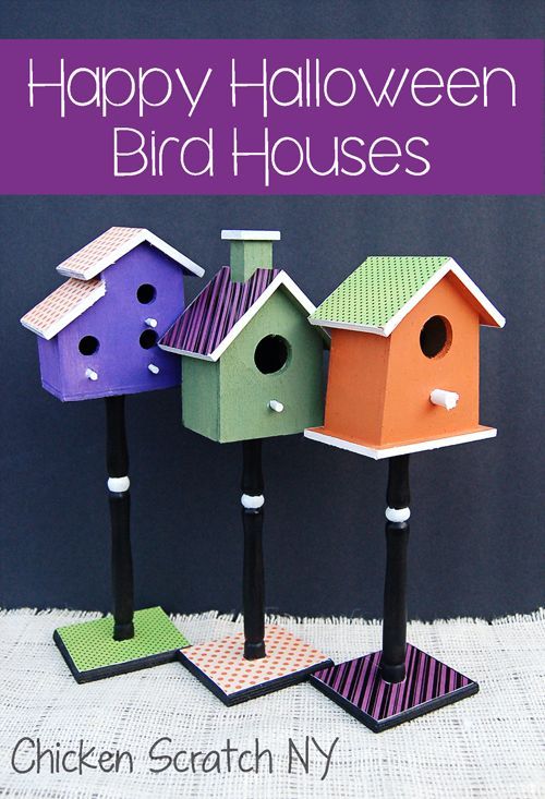 halloween birdhouses, crafts