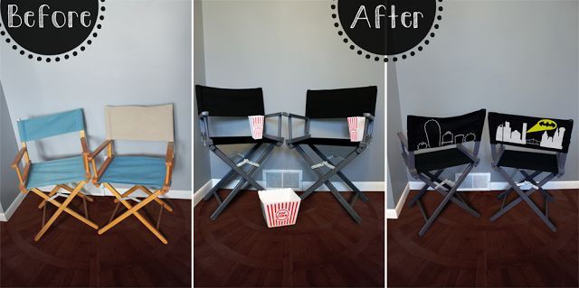 updated directors chairs, outdoor furniture, painted furniture, Directors Chairs Before and After