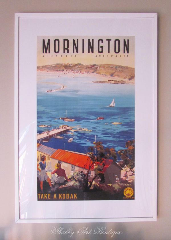 vintage poster art solved a lofty problem, home decor, We were able to find a vintage poster from a coastal area that had significance to our family