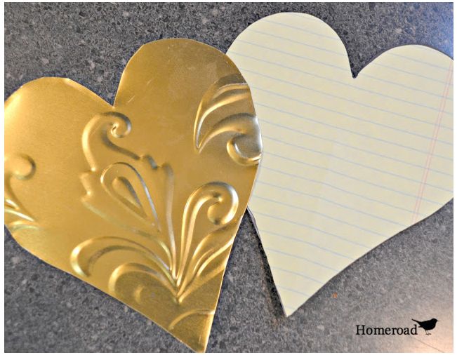 tin heart ornaments, seasonal holiday d cor, Using household scissors I cut them into heart shapes