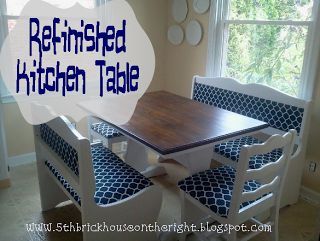 features from the anything blue friday party, home decor, Refinished Kitchen Table from
