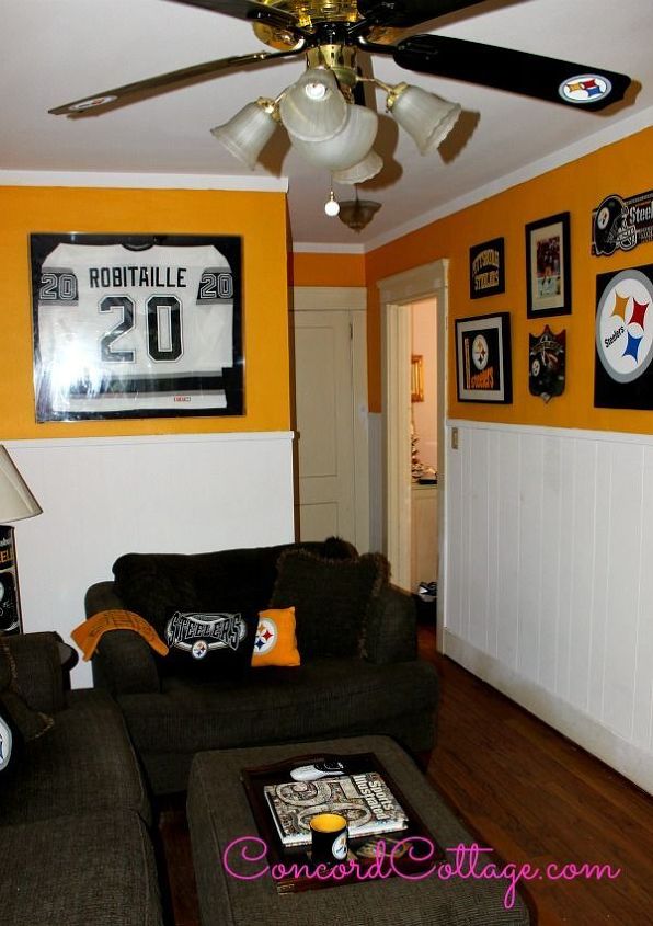 how to paint a steelers football ceiling fan that your hubs will love, lighting, painting