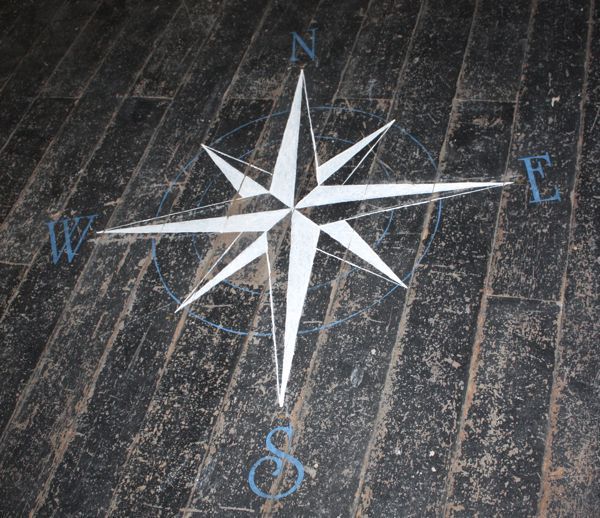 how to paint a floor compass, flooring, laundry room mud room, painting, Finished Compass Full Tutorial over on the blog