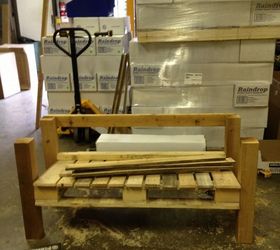 repurposed pallet into a do it yourself bench, diy, outdoor furniture, painted furniture, pallet, repurposing upcycling, 3 Choose your angle secure the legs Repurposed Pallet into a Do It Yourself Bench