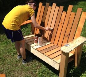 repurposed pallet into a do it yourself bench, diy, outdoor furniture, painted furniture, pallet, repurposing upcycling, 5 Power wash stain Repurposed Pallet into a Do It Yourself Bench
