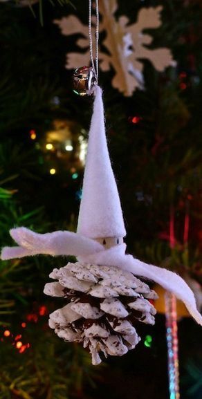 ornaments from nature pinecone elf, crafts, seasonal holiday decor, Decorate with felt