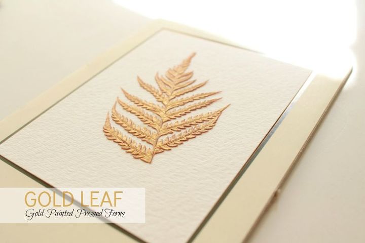 gold leaf gold painted pressed ferns, crafts, home decor, painting, Give pressed fern artwork new life with some gold paint
