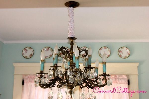 here s our 92 year old kitchen on a budget, home decor, kitchen design, I LOVE this chandelier and it was free