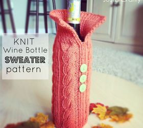 knit wine bottle sweater pattern, crafts, thanksgiving decorations, Knit your wine bottle a sweater