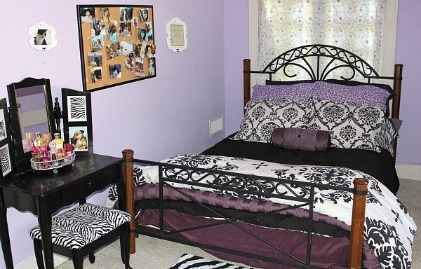 teen fun purple black and zebra bedroom easyupdate, bedroom ideas, home decor, painted furniture, thanks for stopping by