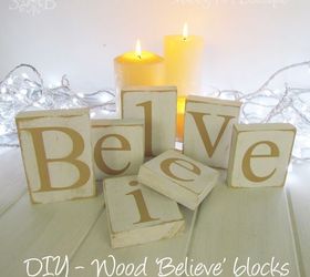 diy wood believe blocks, christmas decorations, seasonal holiday decor, woodworking projects