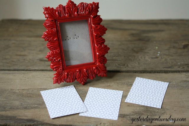 christmas joy frames holidayhome christmascrafts christmas decor, christmas decorations, crafts, seasonal holiday decor, Step 2 Use paper as template to trace rectangles on scrapbook paper
