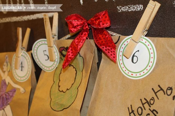 12 days of easy christmas decorating paper bag advent calendar, christmas decorations, crafts, seasonal holiday decor