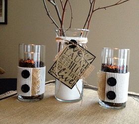 easy last minute diy thanksgiving decor, crafts, seasonal holiday decor, thanksgiving decorations, Centerpiece using shelf liner twine scrapbook paper and buttons