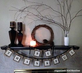 easy last minute diy thanksgiving decor, crafts, seasonal holiday decor, thanksgiving decorations, Simple Thanksgiving mantle