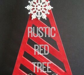 rustic wooden red tree, christmas decorations, crafts, painting, seasonal holiday decor, Rustic red tree easy tutorial