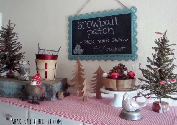 a mini holiday home tour, christmas decorations, seasonal holiday decor, The cozy and rustic Pick Your Own Snowball Patch